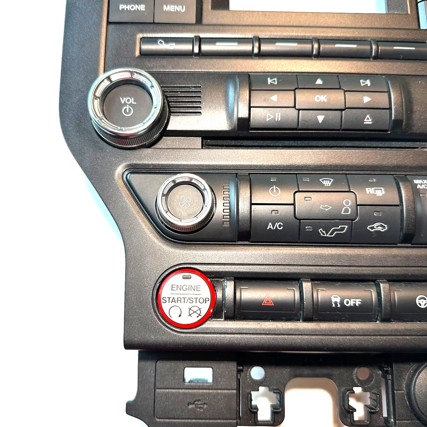 2018-2023 Ford Mustang Sync 1 Radio Bezel Face Plate Climate Control Panel