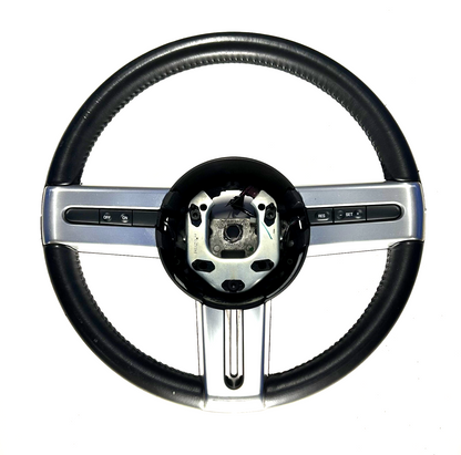 2005-2009 Ford Mustang Leather Steering Wheel W/ Silver Trim