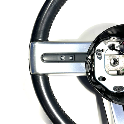 2005-2009 Ford Mustang Leather Steering Wheel W/ Silver Trim