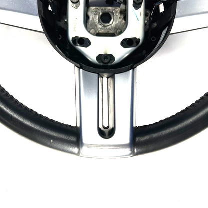 2005-2009 Ford Mustang Leather Steering Wheel W/ Silver Trim